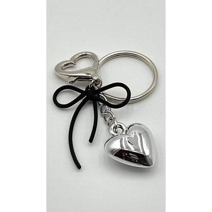 Heart with Bow Knot Keychain Bag Charm