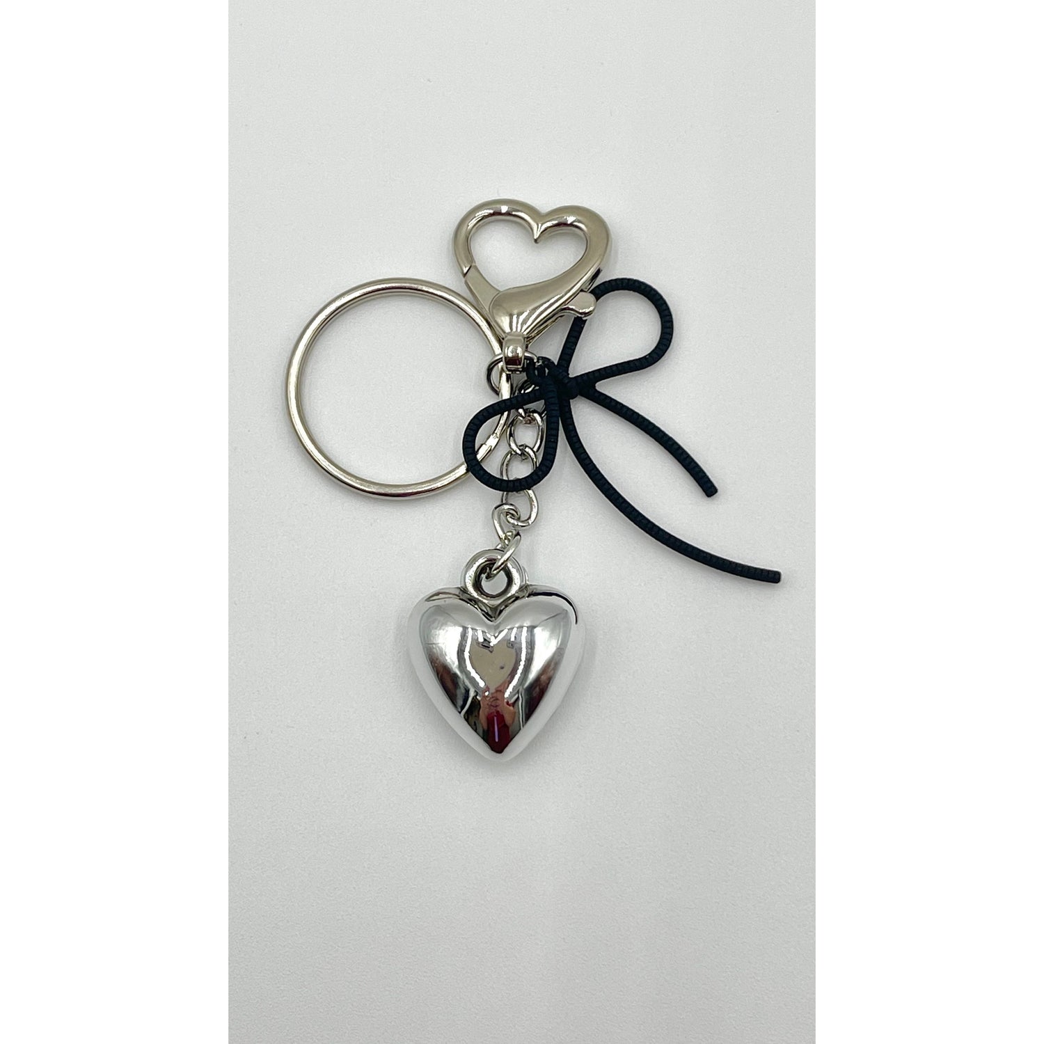 Heart with Bow Knot Keychain Bag Charm