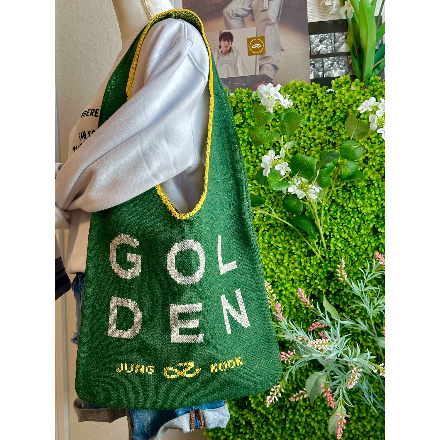 Golden Knit Tote